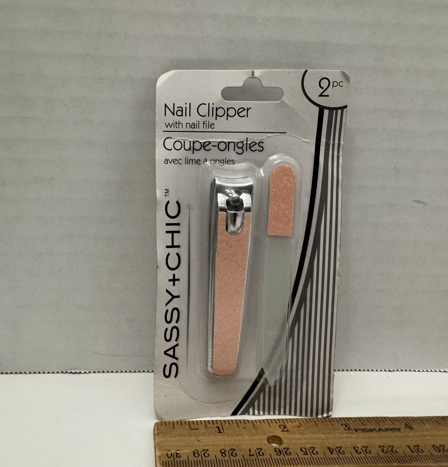 Sassy + Chic Pink Sparkle Nail Clippers with Nail File, Brand New, Sealed