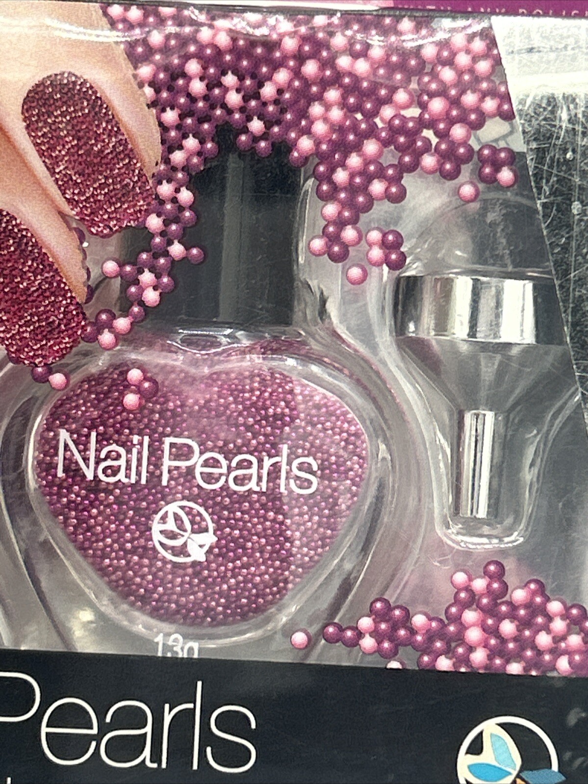 Pretty Woman Nail Pearls – Use With Any Polish Fingers & Toes, Magenta Color