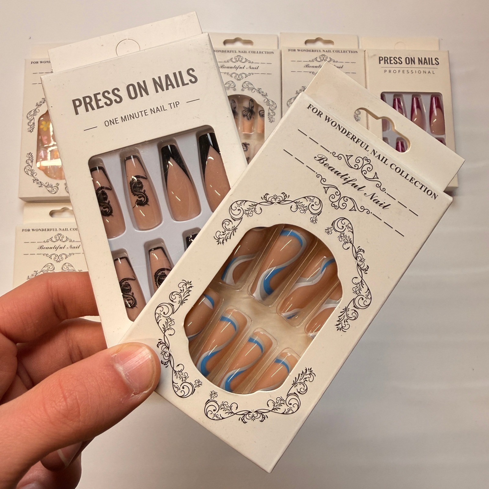 Lot of 10 Pack of 24 New False Press On Nails Assorted Designs and Colors №N31
