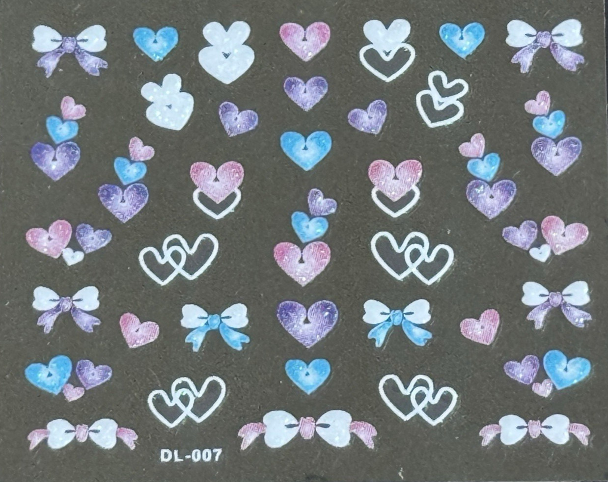 3D Nail Art Mini Flower, Heart, Bows Adhesive Stickers Floral Decals Transfers