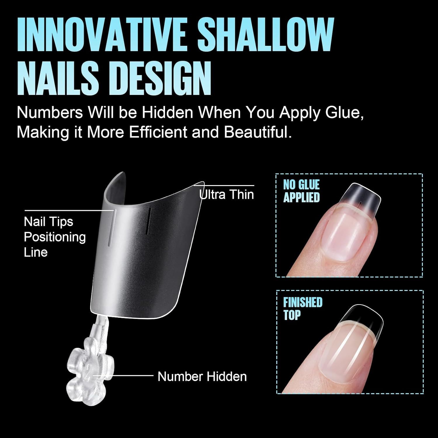 Short Squoval Nail Tips, 510Pcs Acrylic Nails Tips Full Matte, 12 Sizes No C Cur