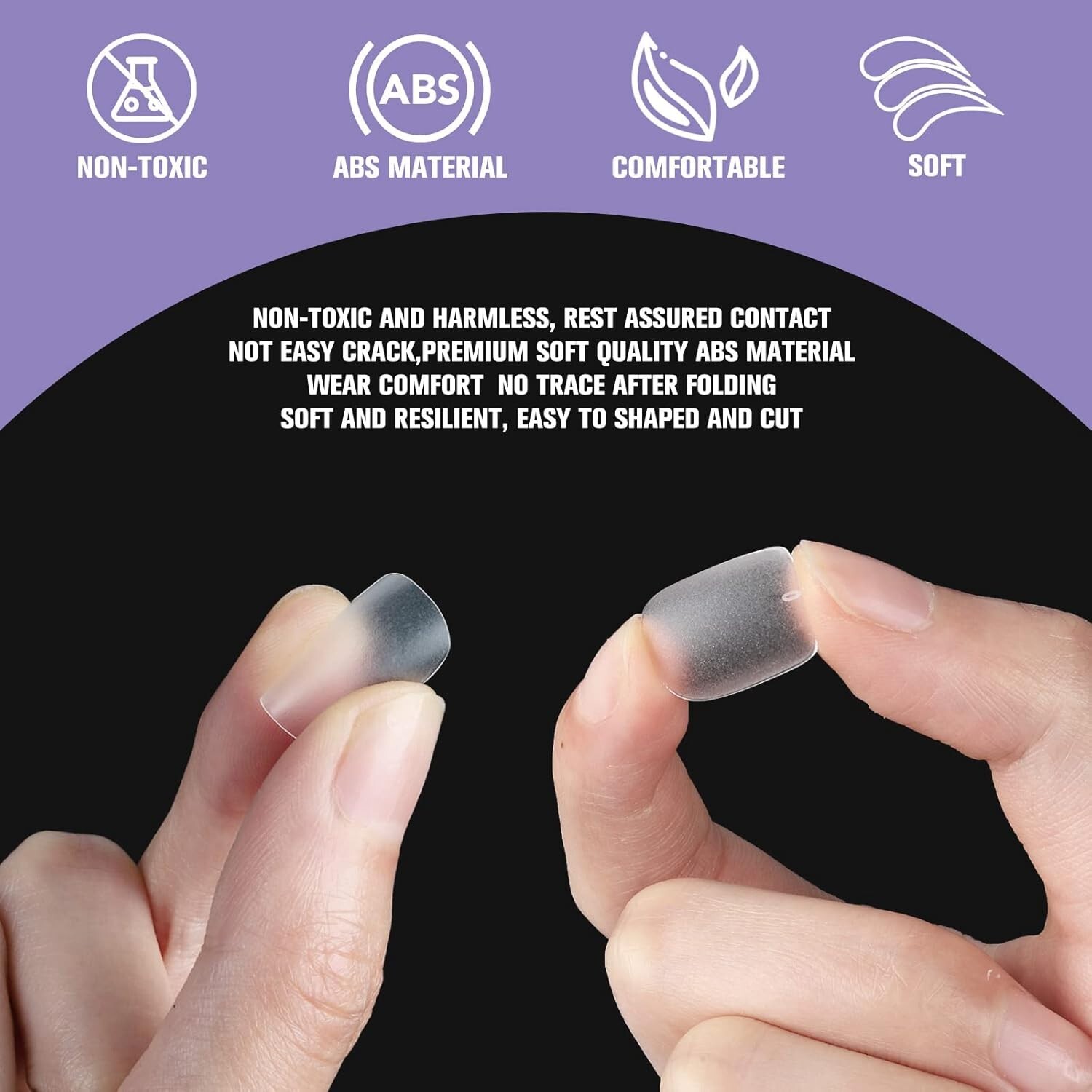 500Pc Nail Tips, Soft Gel Short Square Matte Acrylic Press On Fake Nails ARTDONE