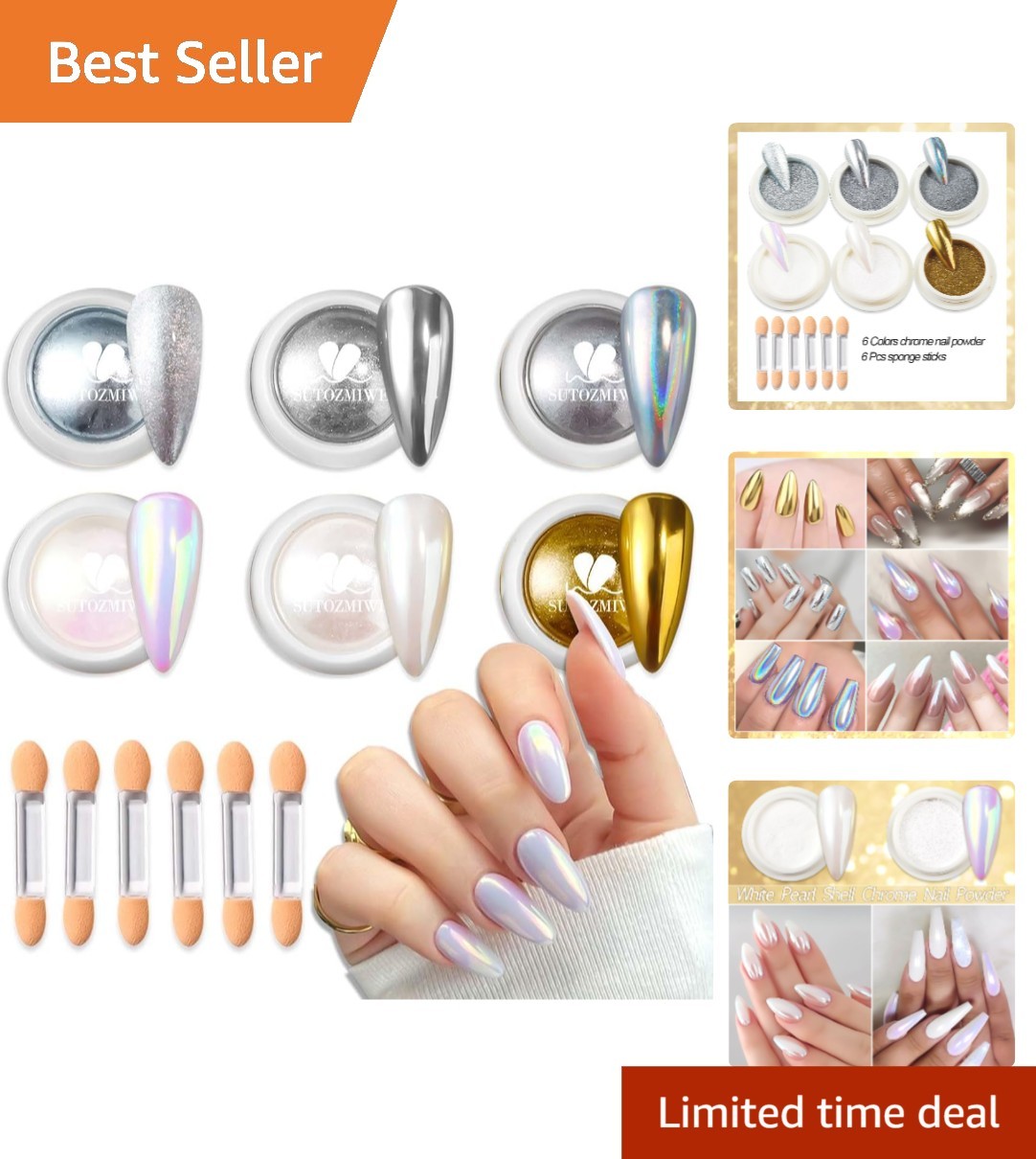 Ultra-Fine Chrome Nail Powder – 6 Colors for Elegant Nails & Manicure Bliss