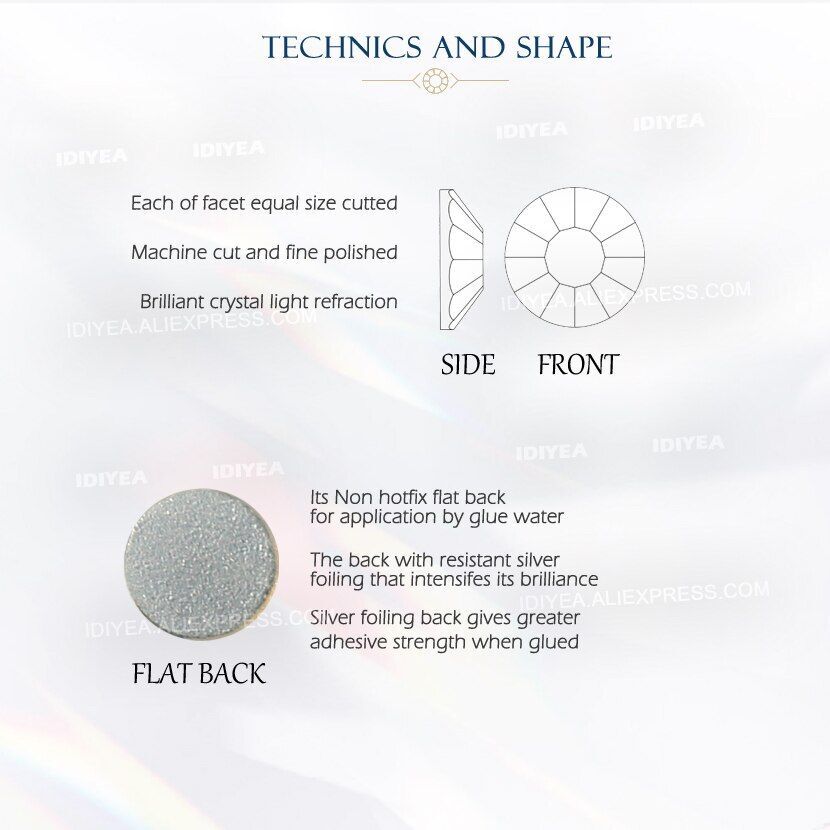 Flat Back Non Hot Fix Rhinestone Crystal Strass – DIY Nail Art Garment Decor NEW