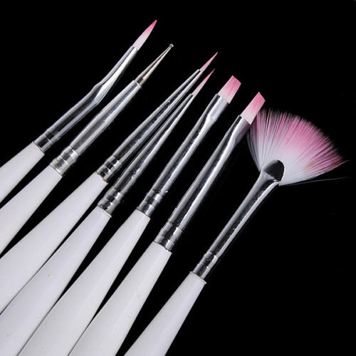 7pcs/set Wooden UV Gel Nail Art Brush Polish Painting Pen Kit For Manicure DIY