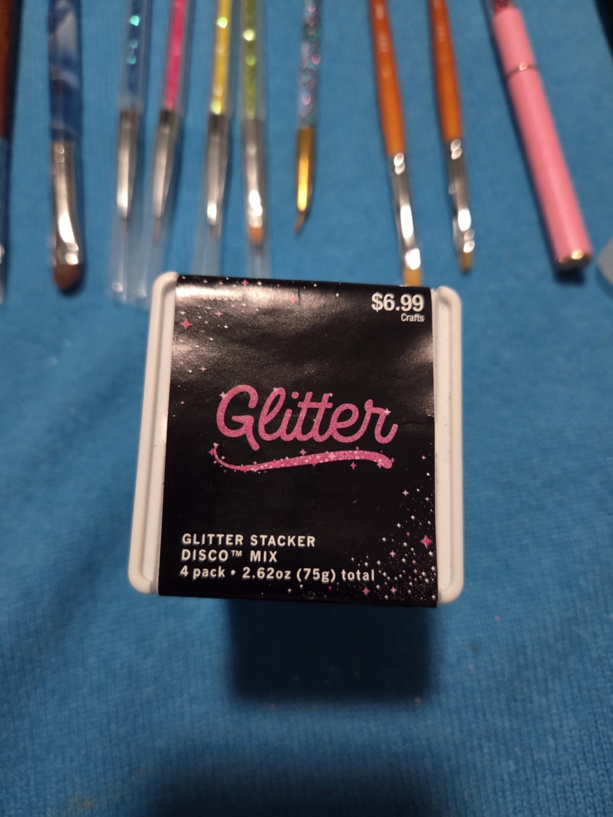 KIT DE PINCELES Y GLITTER FOR MANICURA / NAIL ART. New