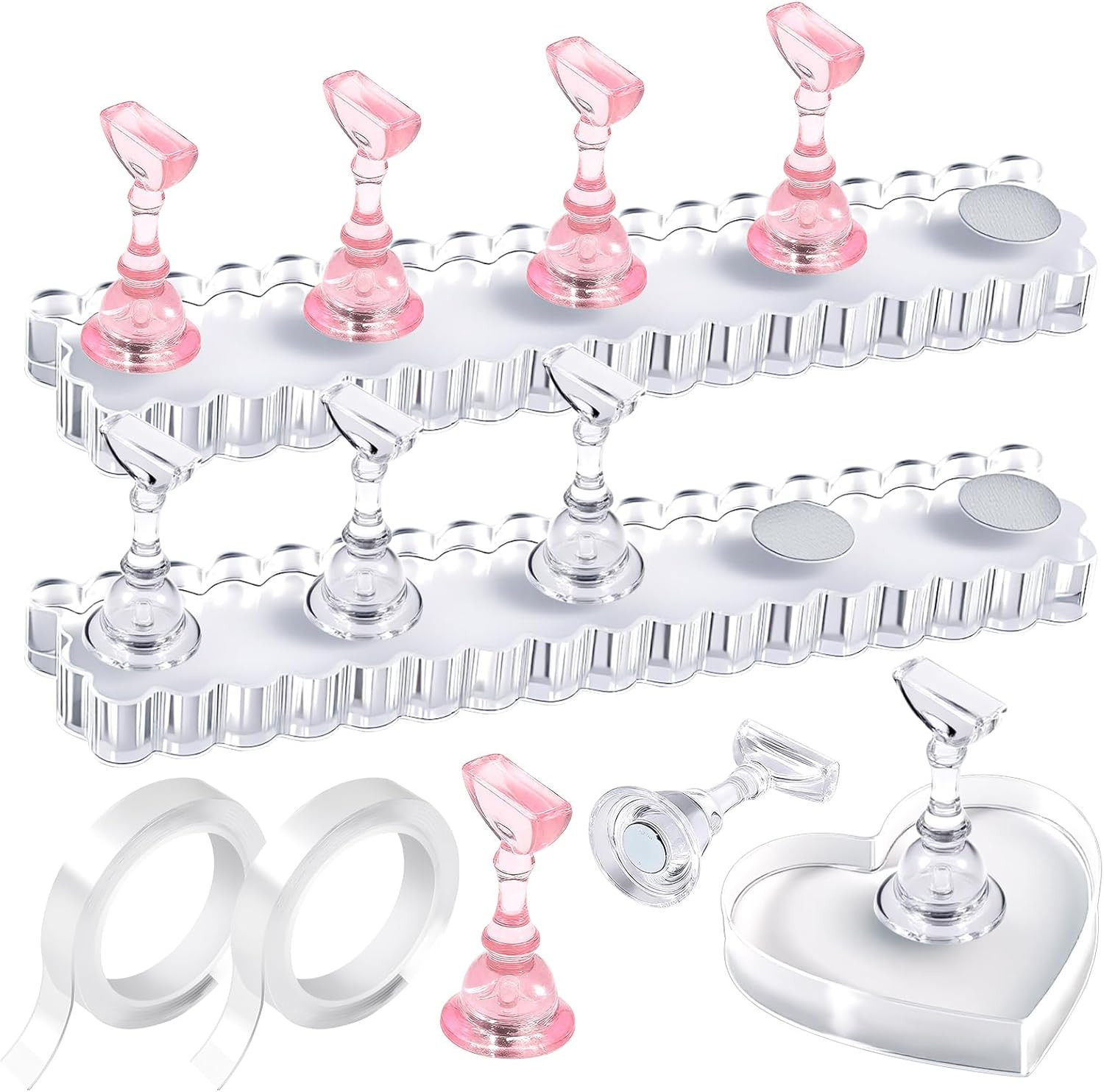 Fandamei Nail Stand,2 Set Nail Holder for Painting Nails,Nail Stand for Press On