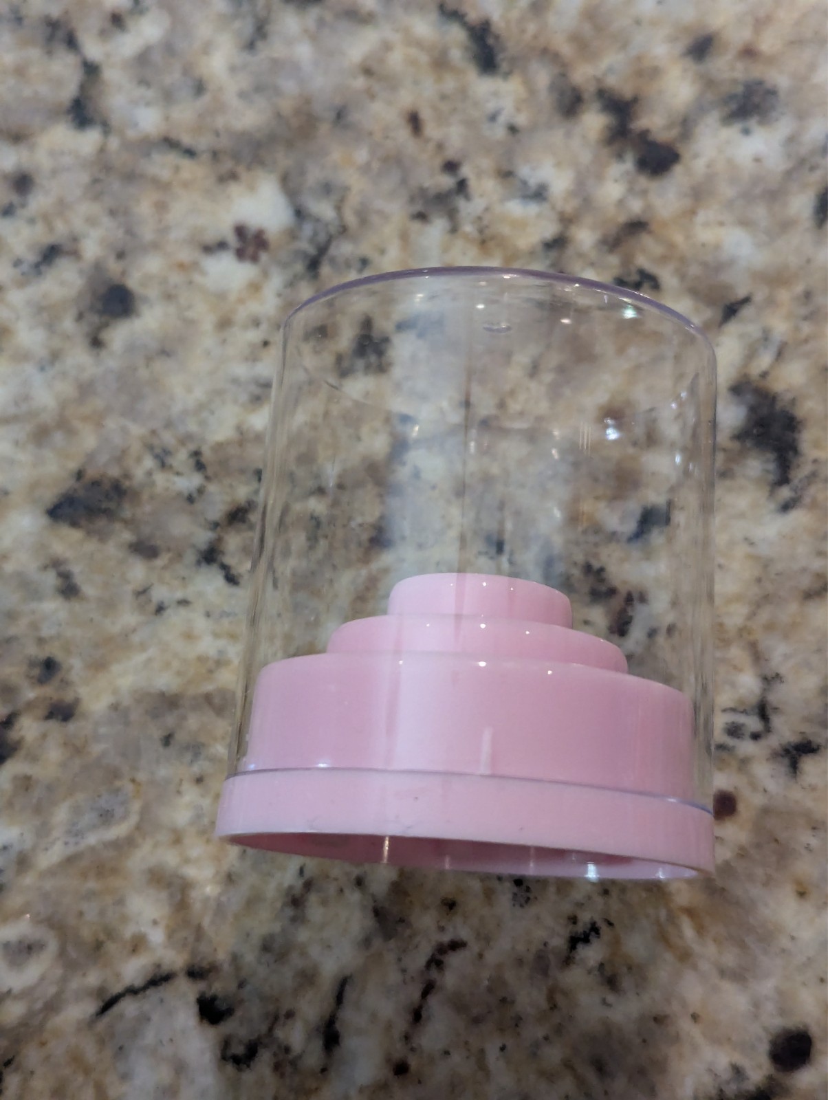 48 Hole Acrylic Nail Drill Bit Holder Cake with Clear Cover Pink