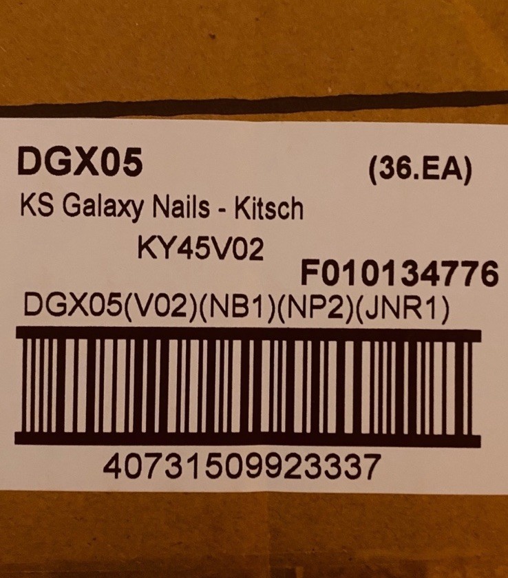 Kiss Galaxy Glue-On Color Shift Nails Iridescent Blue Retail Carton 36 Packs