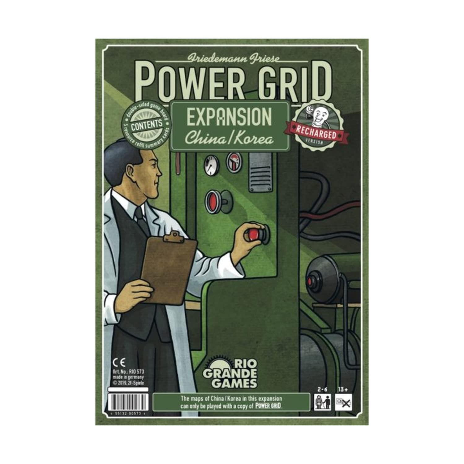 Rio Grande Games Power Grid China Korea Expansion Strategy 14 inches, Green