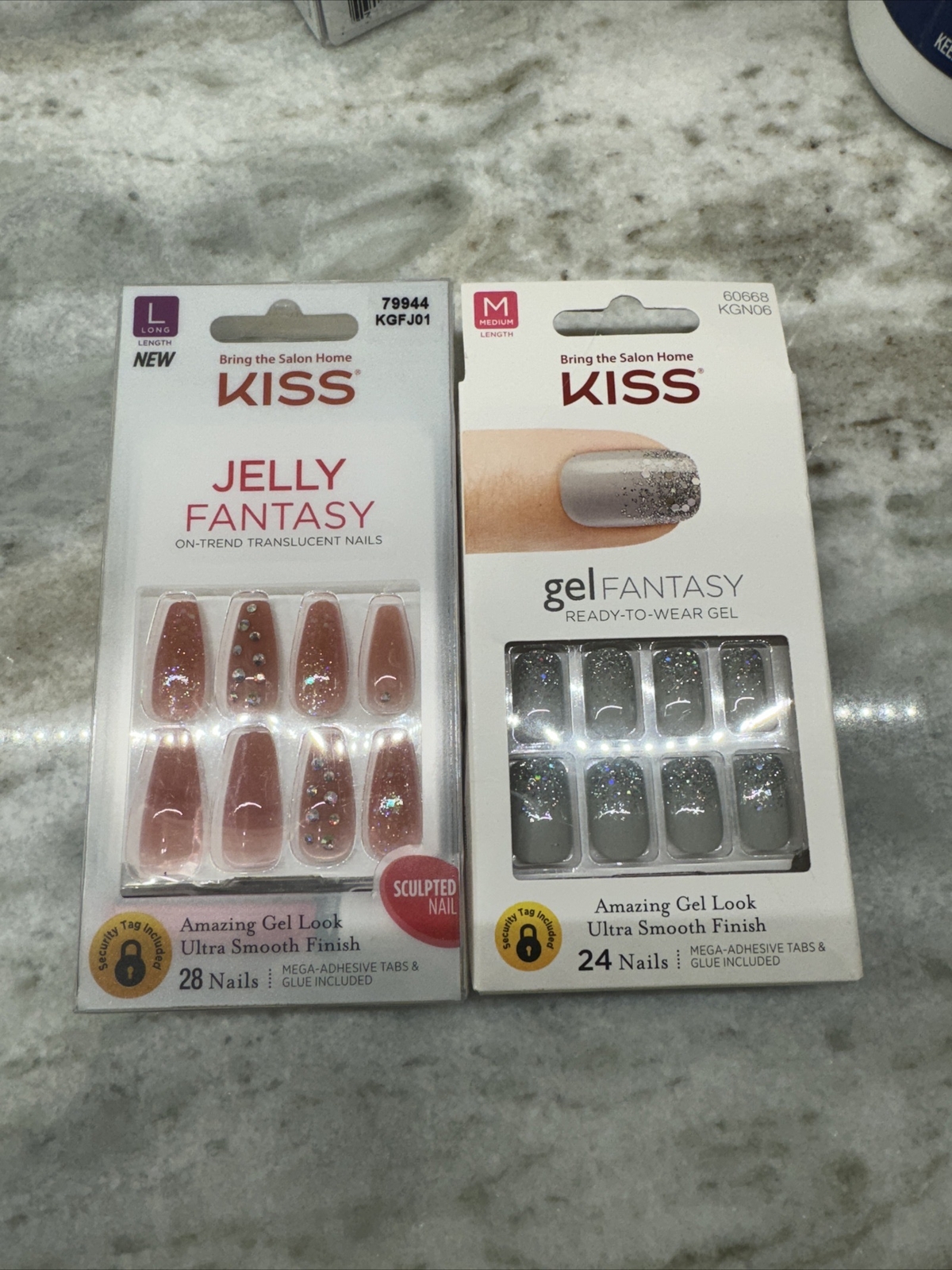 Kiss Nails Jelly Fantasy Press Glue Manicure Long Gel Stiletto Nude Pink Sculpt