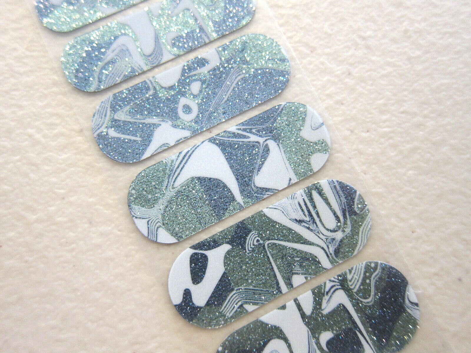 Jamberry Nail Wraps ~ HALF SHEET ~ SEA GLASS Unicorn Marbled Summer Sparkle