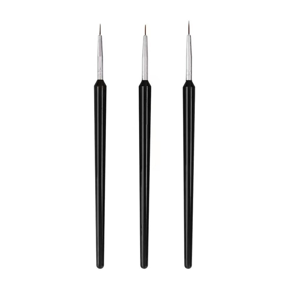 14-Piece Nail Art Brush Set – Mixed Black & Blue – Gel, Detail, Builder Brushes