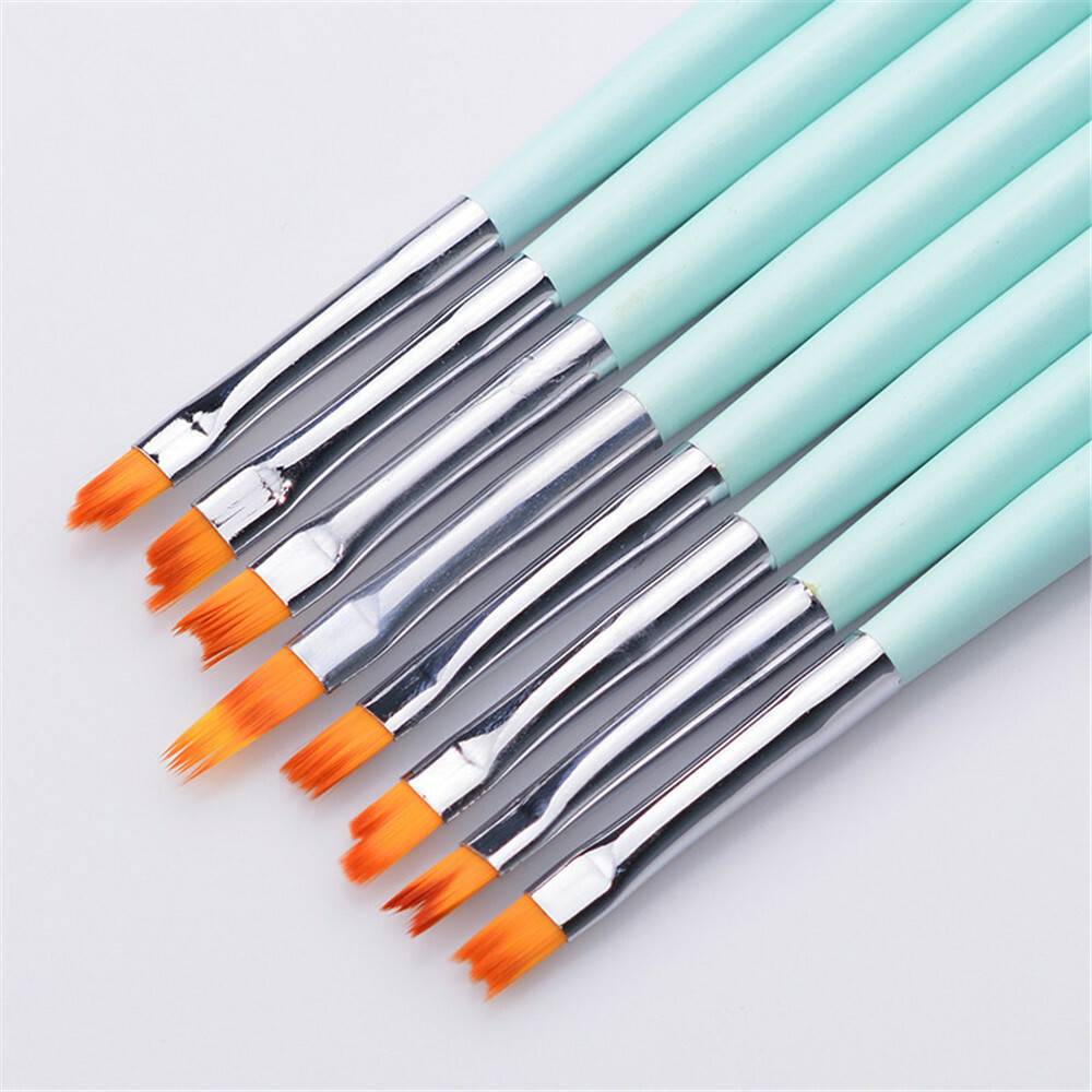 8Pcs Nail Art Brush Gradient Draw Polish Painting UV Gel Liner Pen Manicure Tool