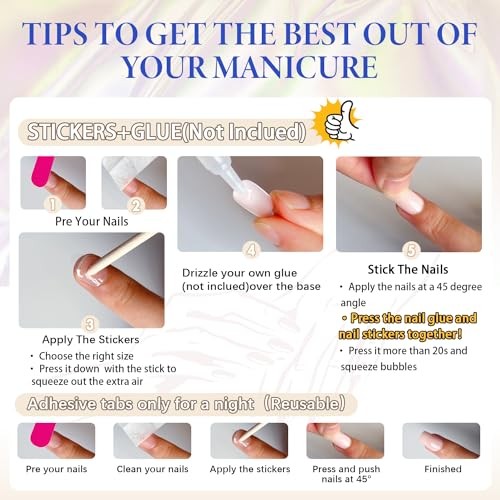 Nude Press On Nails Short – Chrome Press On Nails Square, Sparkly square peach