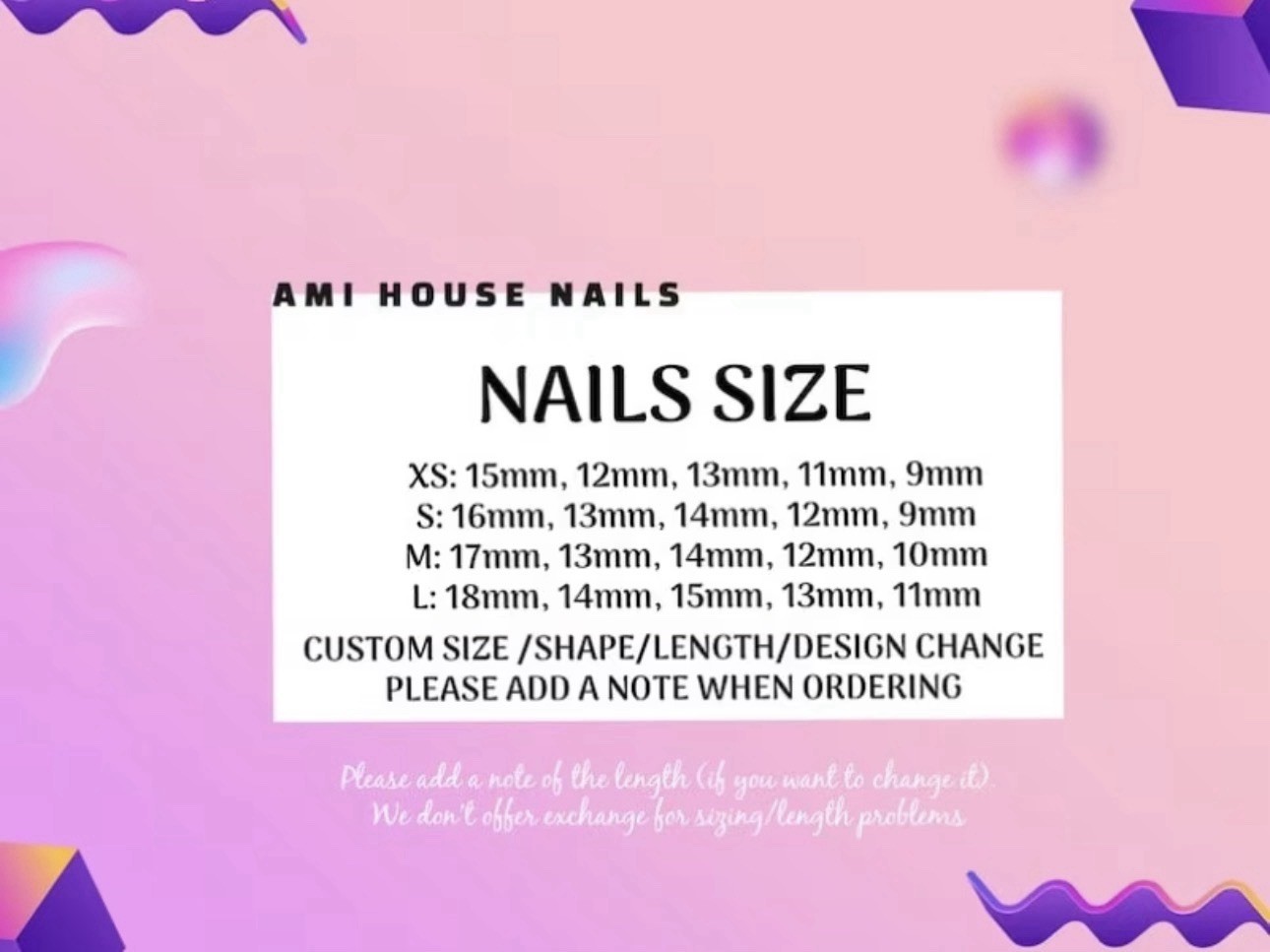 AMI HOUSE NAILS Press-On Nails Pink/Purple/White/Blue 3D Butterfly Full Cover