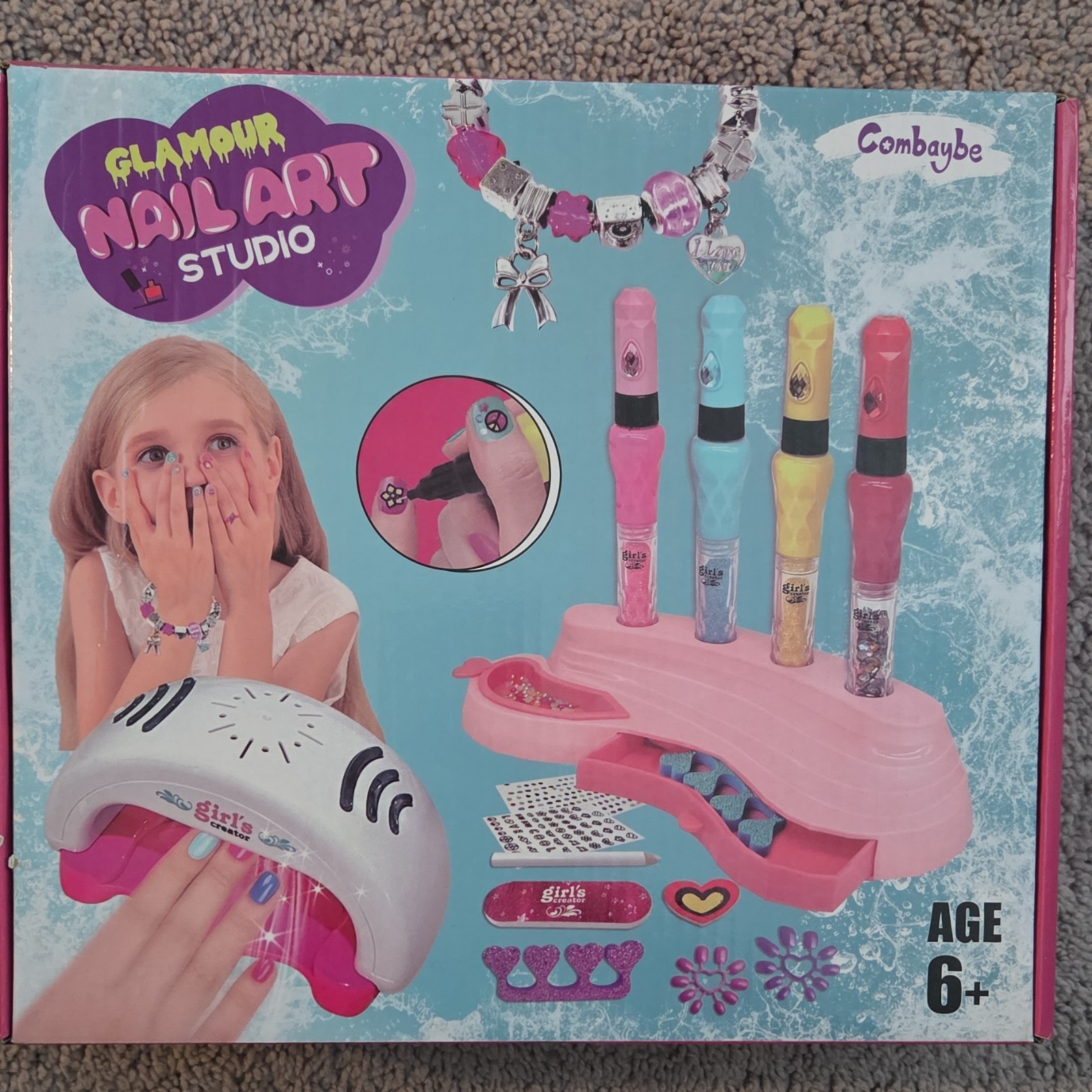Combaybe Glamour Nail Art Studio Kit, Multiple Colors, Stickers, Nail Dryer