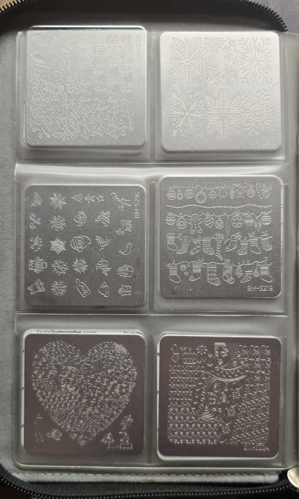 Bundle Monster Maniology B.M.C Nail Stamp Square Plates W/ Storage Binder Lot