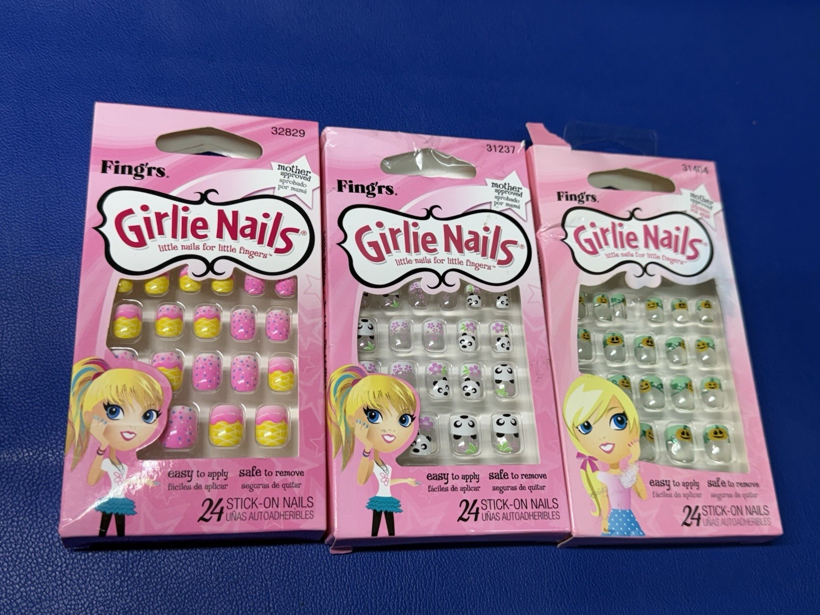 Fing’rs Girlie Nails Stick On Nails For Girls 3 Boxes Different Designs