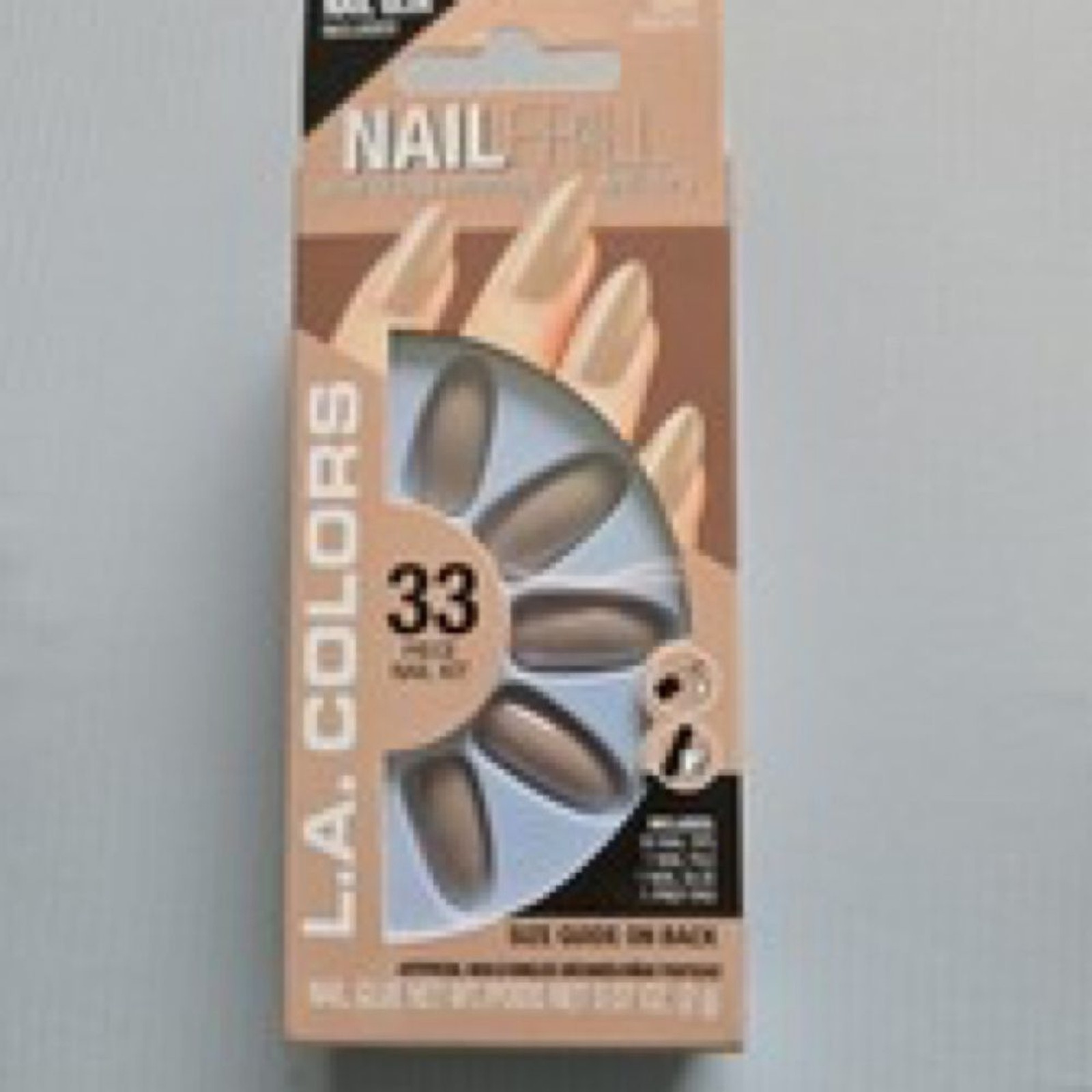 LA Colors Nail Frill Artificial Nails Bundle 3 Sets Almond Square Tan Teal NEW