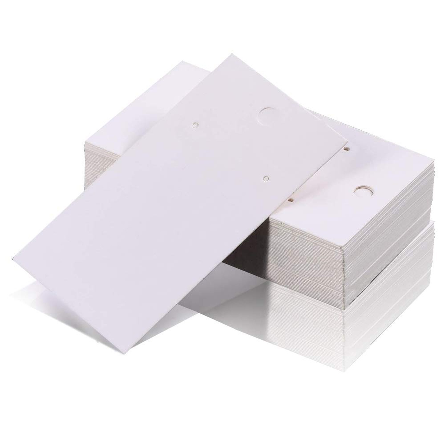 Paper & Plastic Jewelry Earrings Display Cards Rectangle White W/Self-Seal Ba…