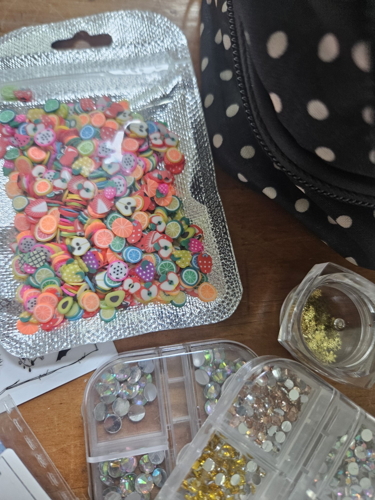 Lot of nail art supplies! A bunch of brand new items. Great deal. with tote