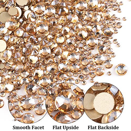 One Pack 2000 Pcs of Flatback Round Champagne 25-One Pack of Champagne