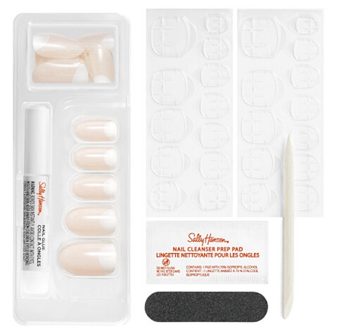 2pk Sally Hansen Salon Effects Perfect Manicure Medium Oval/Moon-ami OV161 NEW
