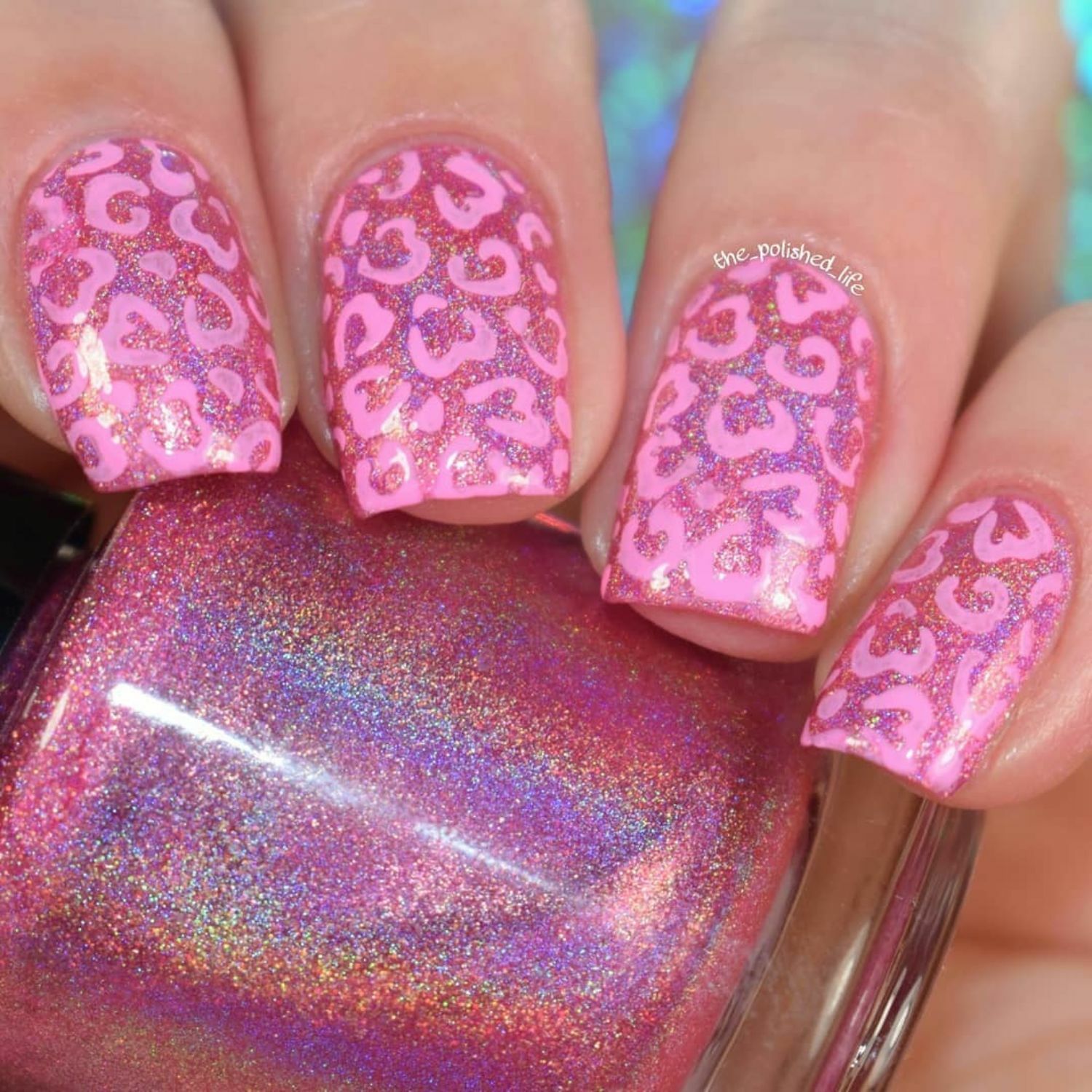 Whats Up Nails Cheetah Hearts Stencils for Nails, Valentine’s Day Nail Stickers