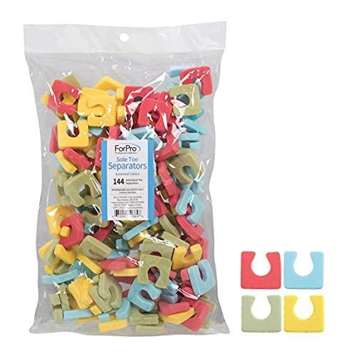 ForPro Sole Toe Separators, Assorted Colors, Individual Pedicure Toe Separators,