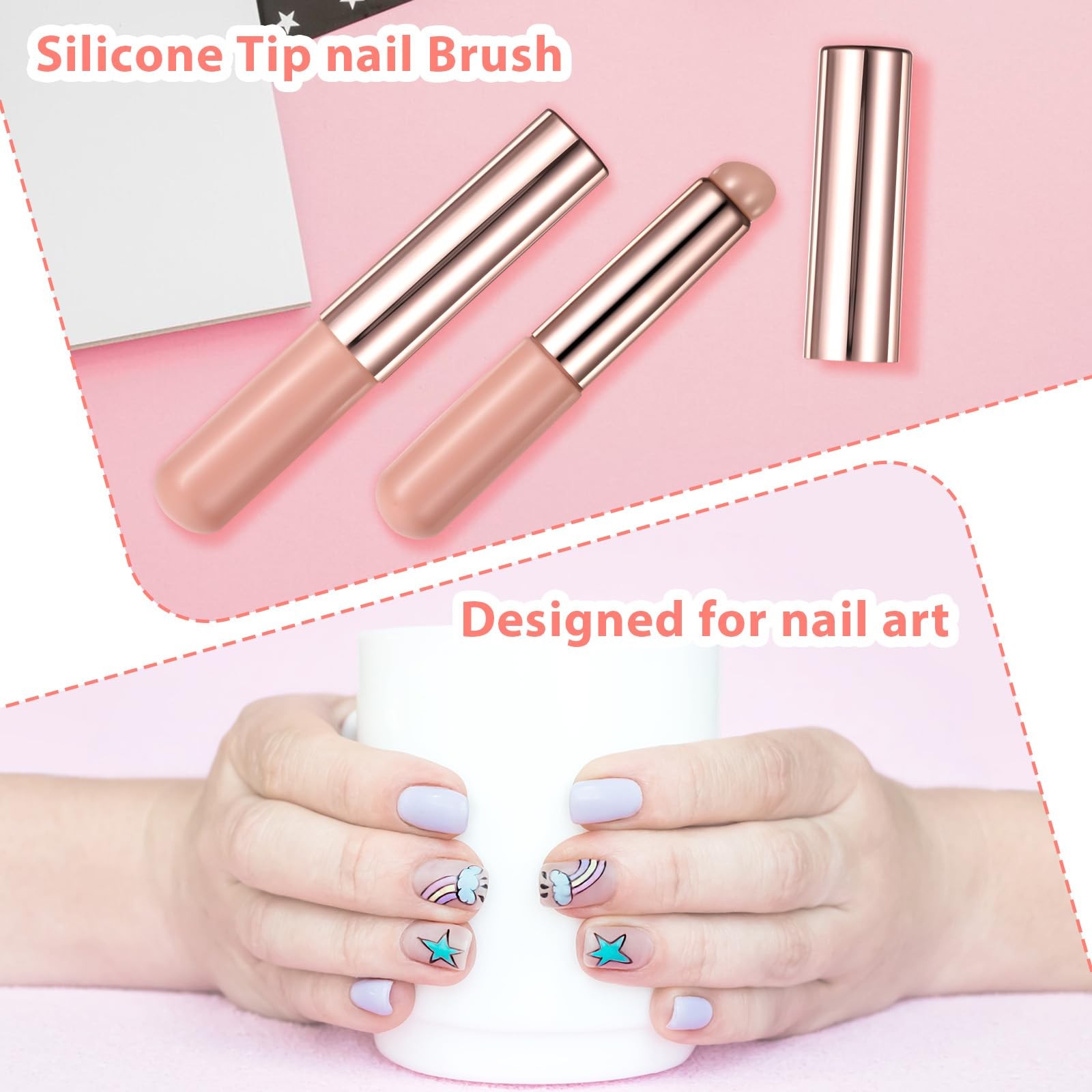 5 Pack Ombre Nail Art Brushes Double Head Sponge Pen Nail Design Tools