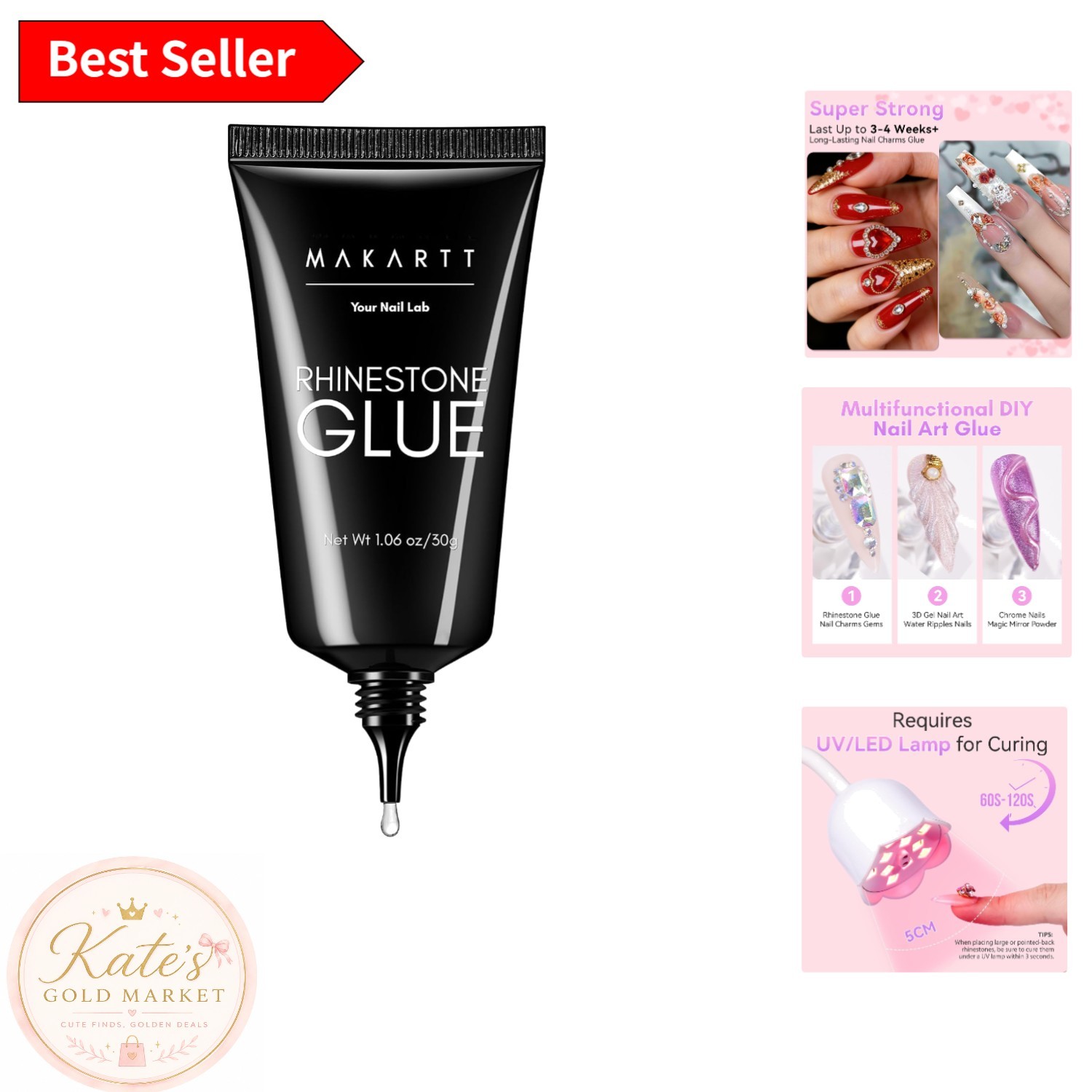 Professional Rhinestone Glue for Nails – 30ML Gel for Lasting Beauty & Easy Use