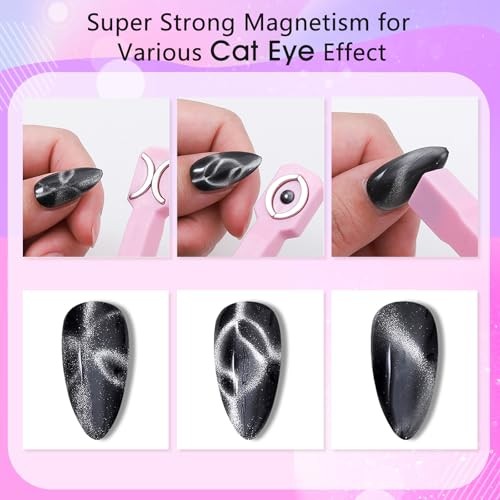 3-in-1 Cat Eye Magnet for Nails – Multi 1 Count (Pack of 1) HJ-NAT253 – Purple