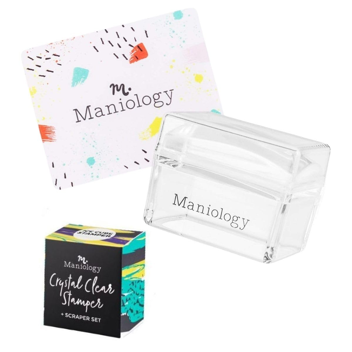 Nail Art Stamping Tool: Ice Cube Rectangular Stamper & Scraper for Detail Lovers