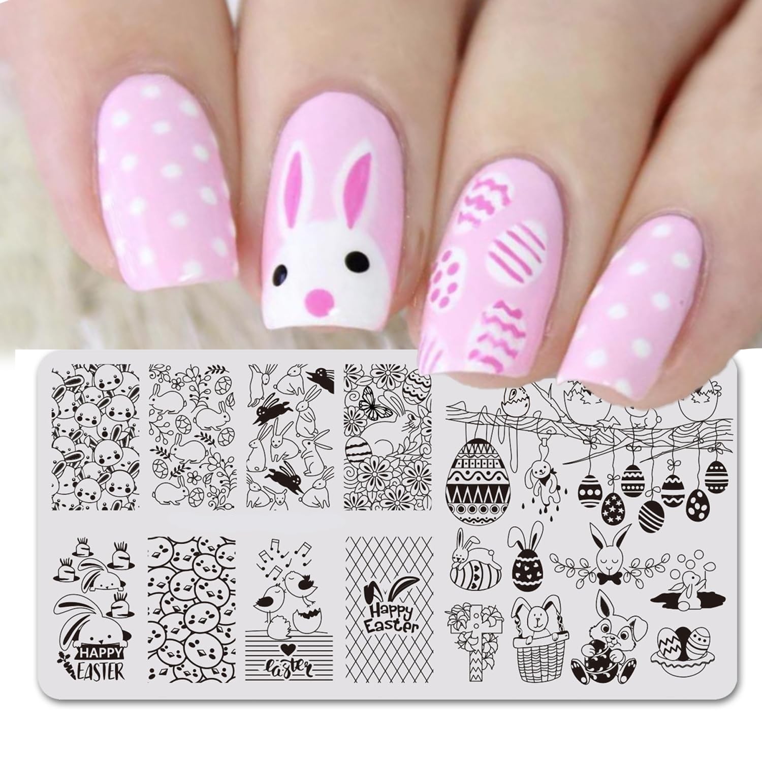 Easter Nail Stamping Plates Cute Bunny Nail Stamping Plate Chick Easter Eggs …