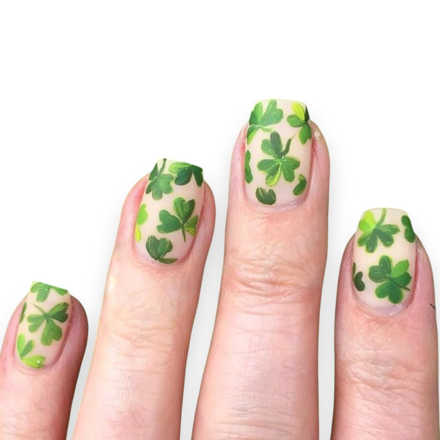 Glitter Press on Nails Medium Length Fake Nails with Glue Heart Gems Nail Charms