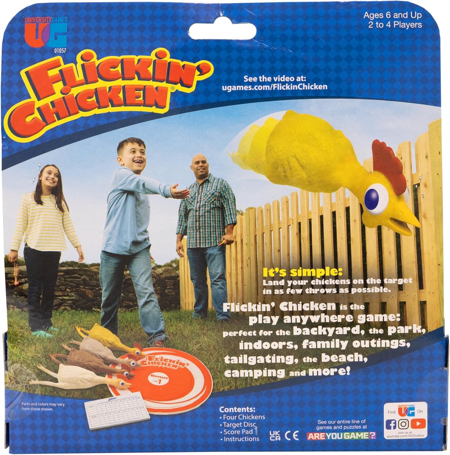 University Games, Flickin Chicken Indoor Outdoor Target Toss Game, The Game