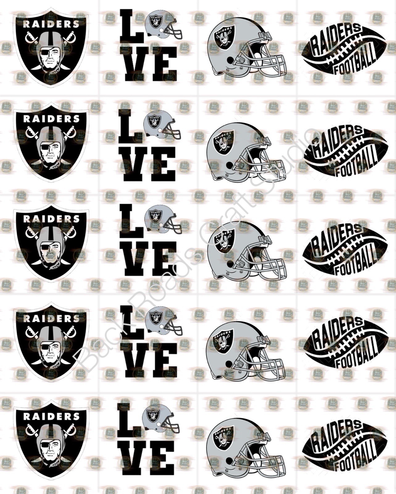 Raiders NFL Football Waterslide Nail Decals Setof 100 Instructions