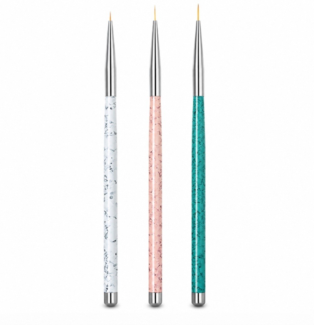 3-Piece Nail Art Tool Set Nail Art Pen UV Gel Dotting Tool Fine Liner Brush Kit