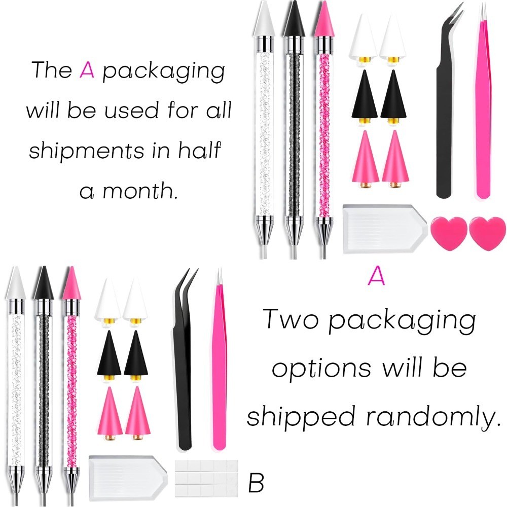 Rhinestone Picker Tool Kit with Head Wax Pens Precision Tweezers for Nail