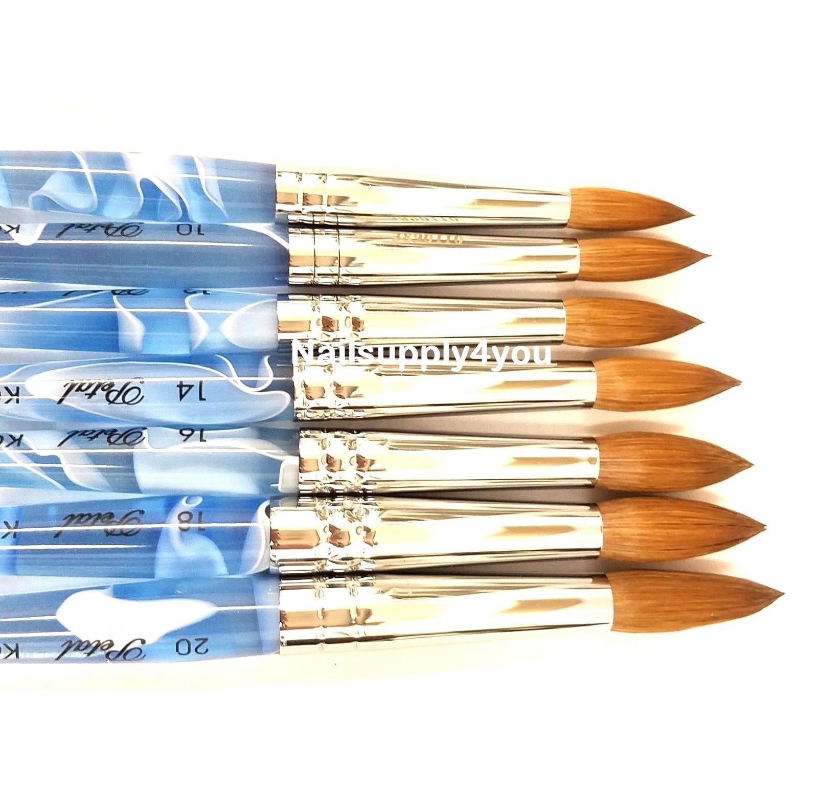 Blue Marble Petal Kolinsky Acrylic Manicure Powder Nail Brush (Original ROUND)
