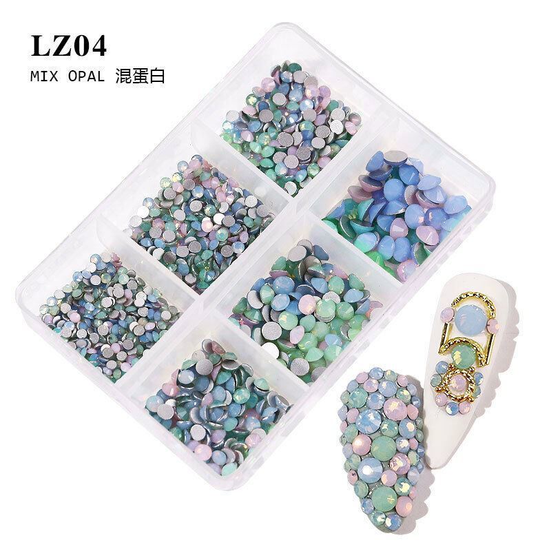 Shiny 3D Rhinestones AB Flat Back Stones Nail Art Decor Gems Diamond Mixed Size
