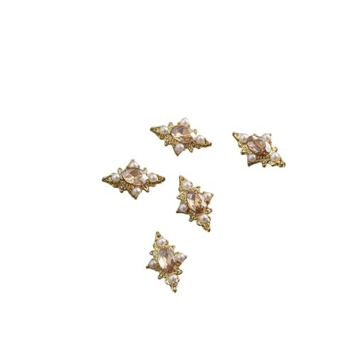 Luxury Nail Charms Big Rhinestones Gold Border Nail Gems Metal Alloy asd-24