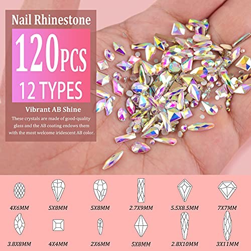 Multi Shapes 3D Glass AB 2 packs without gem glue Multi-Shaped Crystal AB