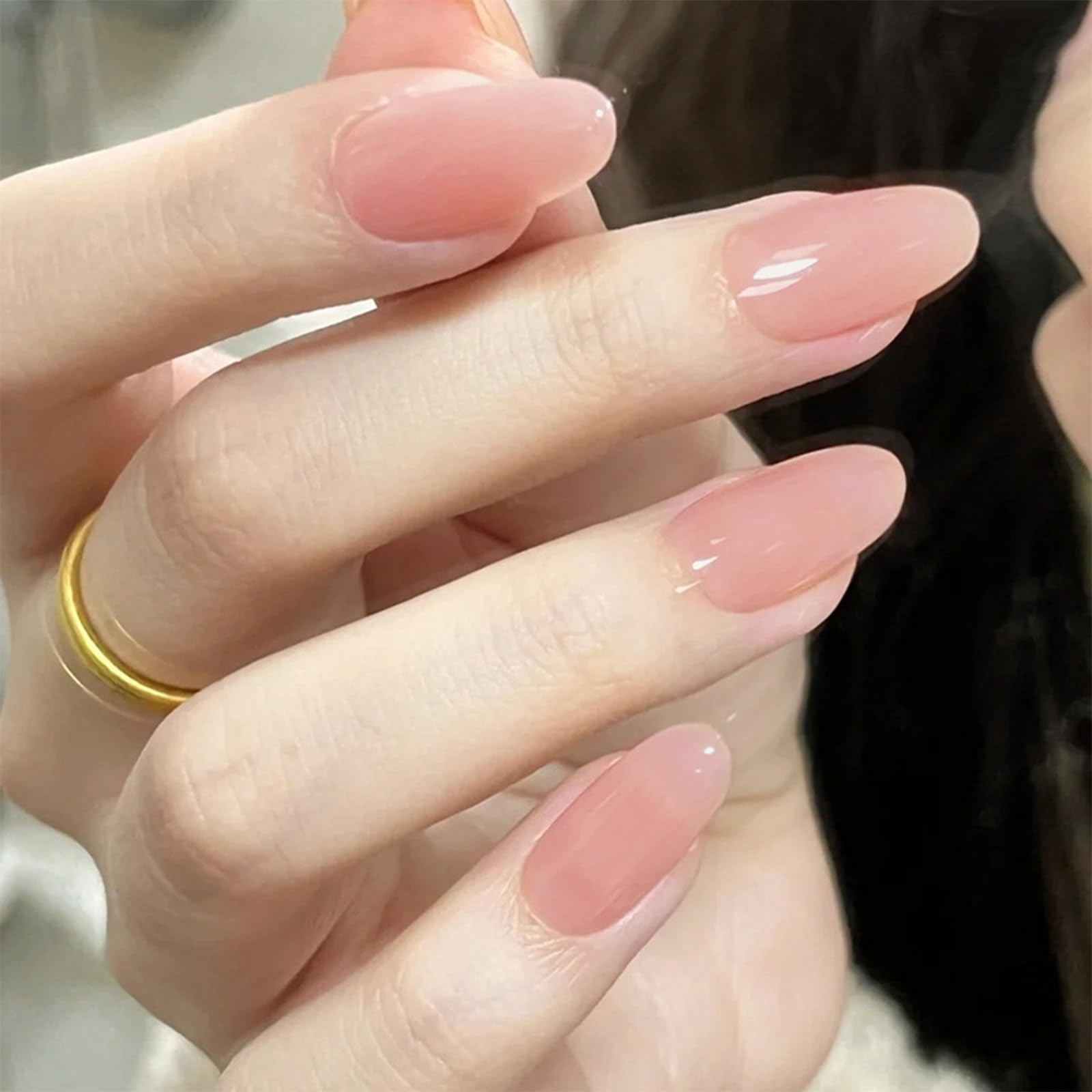 24Pcs Medium Soft Nude Pink Press on Nails,Natural Fit Salon Quality Transpar…