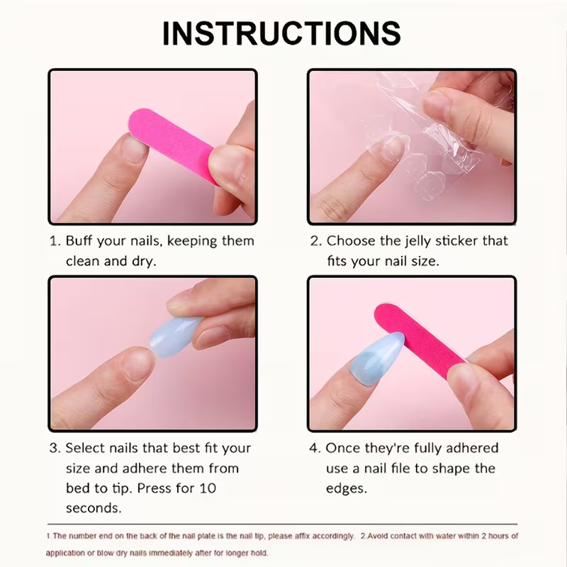 24pcs Long Ballerina Shape Press On Nails, Fake Nail With Colorful Flower