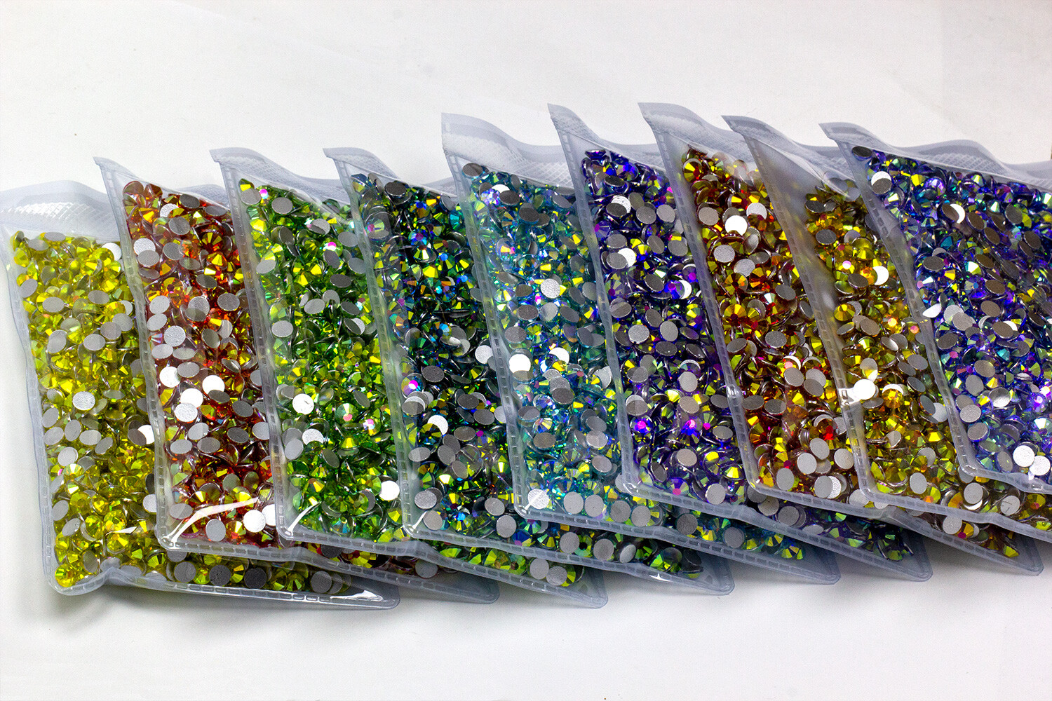 1440 Gold Rim Dazzle Flatback Rhinestones Glass Diamond DIY Crafts Art Deco Gems