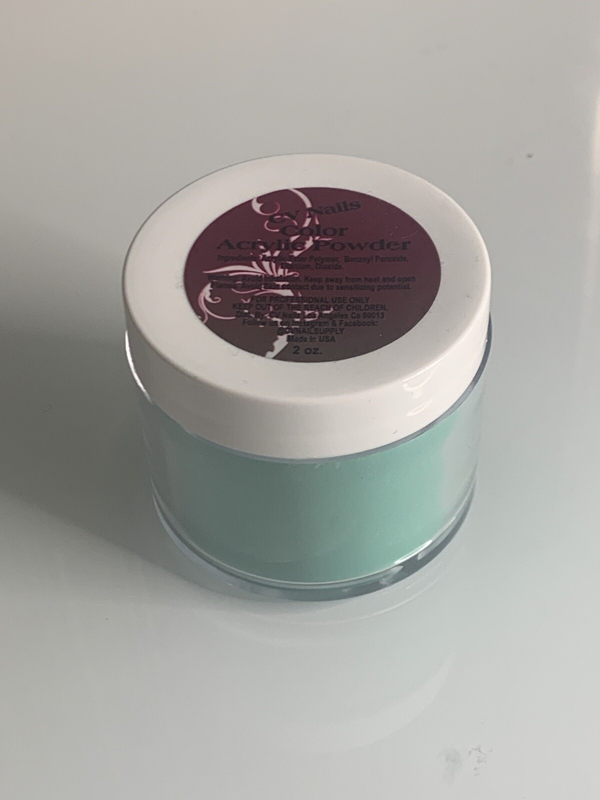 cv nails Light Green Acrylic 2oz Jar