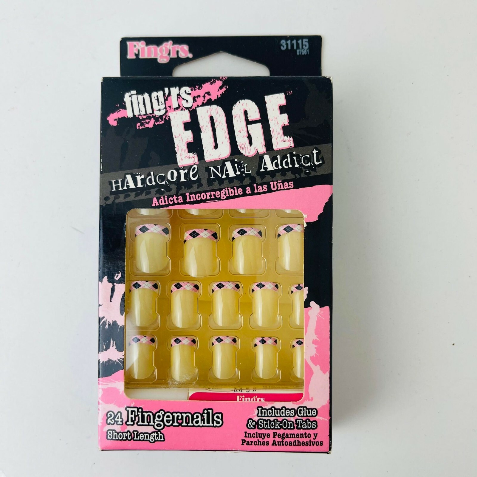 Set of 3 Fing’rs Edge Hardcore Nail Addict 24 Fingernails Short Length 31115 NEW