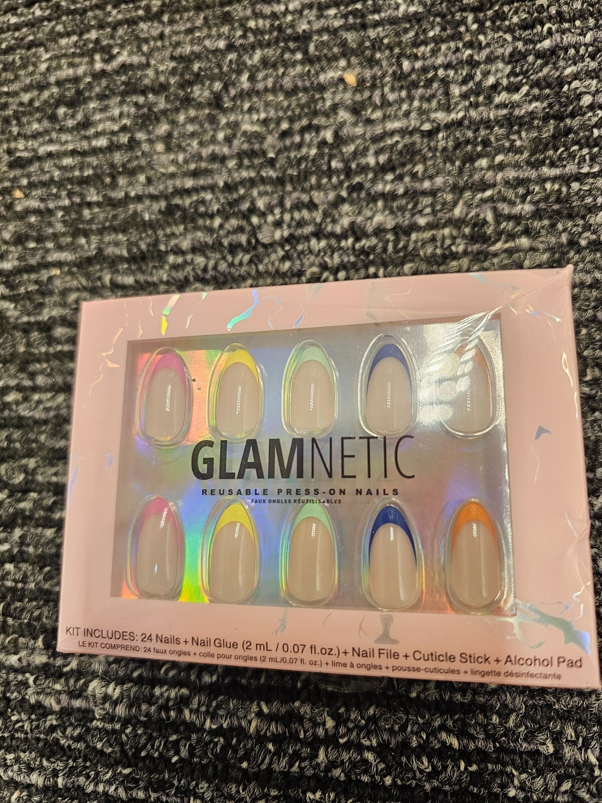 (QTY 3) Glamnetic Reusable Press On Nails SPRINKLES 24 Nails Glue File Stick